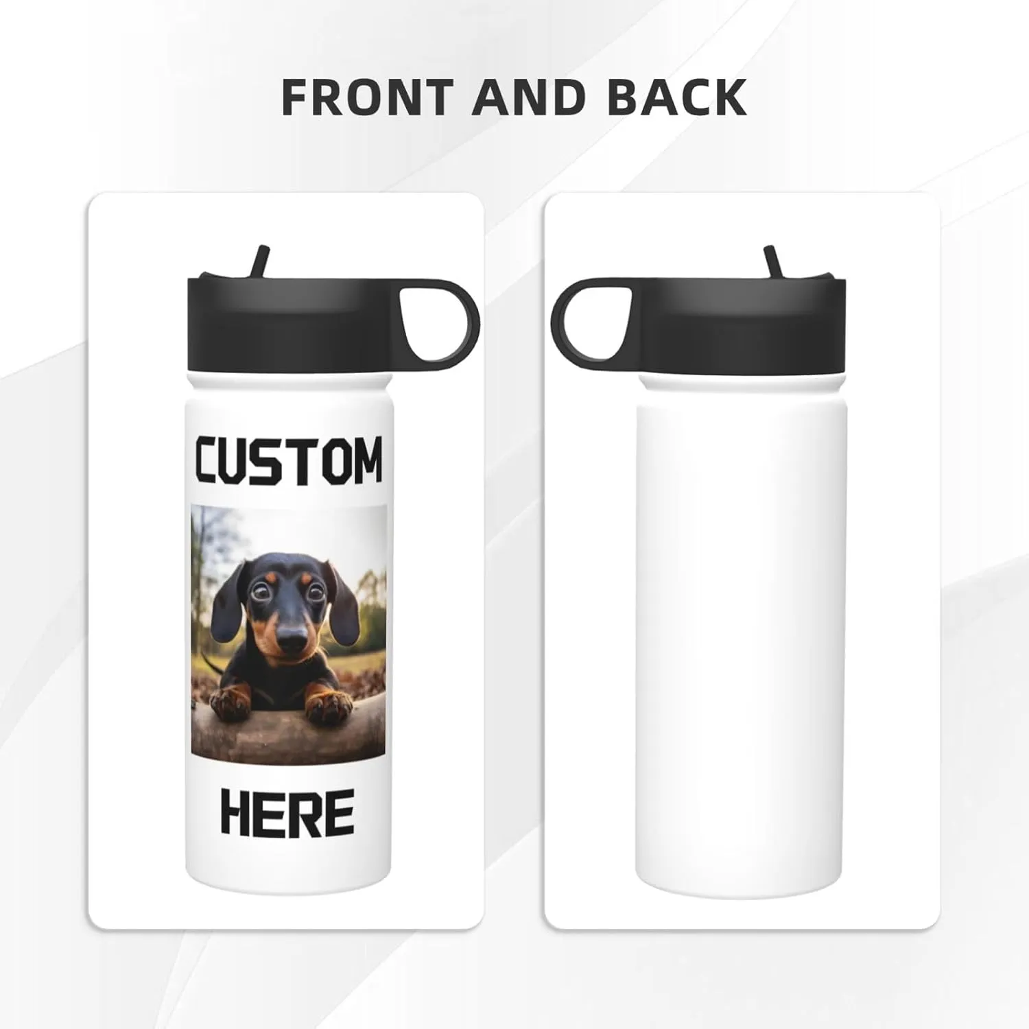 Customize 18 oz Stainless Steel Sports Bottles Personalized Colorful Background Travel Soviet adjustment stepper bend race compact Mug Custom Photo Water Bottle Add Your Design to 