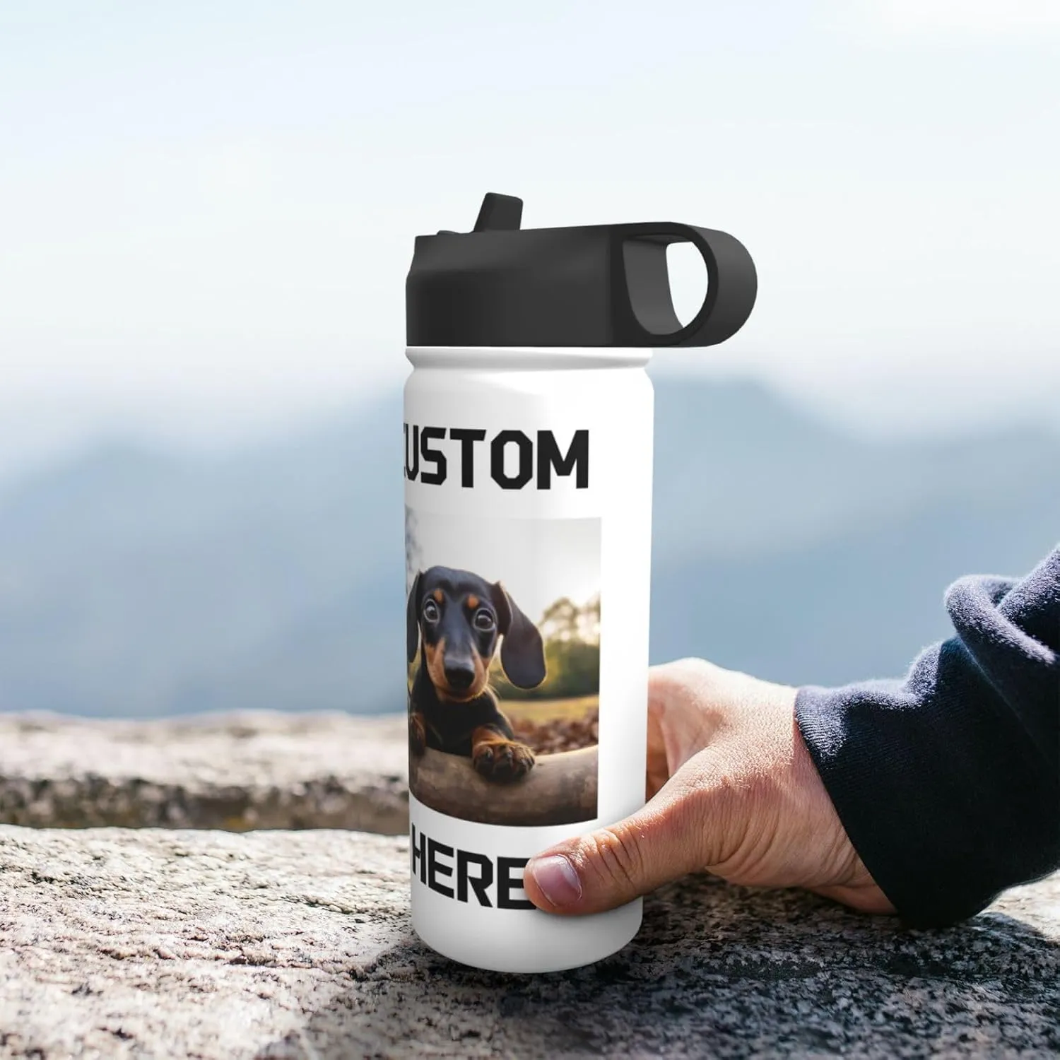 Customize 18 oz Stainless Steel Sports Bottles Personalized Colorful Background Travel Soviet adjustment stepper bend race compact Mug Custom Photo Water Bottle Add Your Design to 