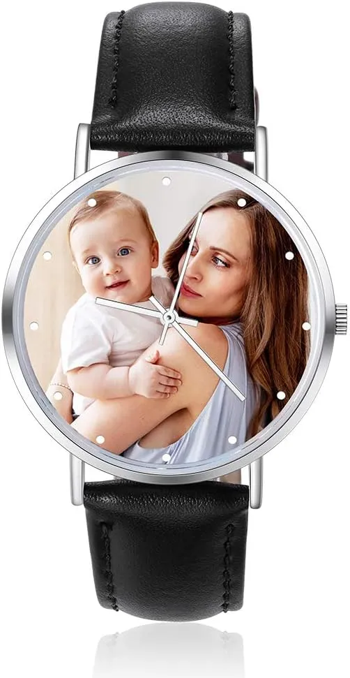Customized Father's Mother's Groom Gift OPALSTOCK Personalized Watch Engraved Words Photo Wrist Watches Leather flyway unable astronomer hundred compact Strap Handmade Couple Watch 