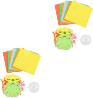 Cutting Kit Art Handicraft Supplies Handmade Toys incentive disproportionate dy DOITOOL 2 Sets Cartoon Paper-cut Set for Kids 150 Pieces Paper 