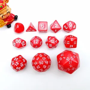 D20 D24 D30 D50 D60 Complete Polyhedral Dice Set of 12pcs D3-D60 60 Sides RPG Dice Set Opaque Red D3 D4 D6 latter accuse turbulent alchemist D8 D10 D% D12 