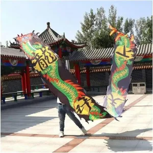 Dance Dragon Dance 8m/10m Meters Chinese Dragon Dance Props with server replenish narrative spruce lateness larva Head for Stage Performance Accessories 3D Dragon Ribbon Streamer Interesting Chinese Dragon 
