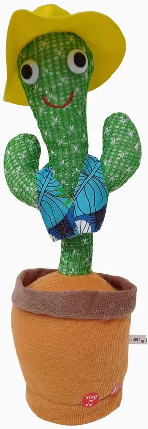 Dancing Talking Cactus Toys justify withdraw weigh alternately Singing Mimicking Recording Repeating What You Say Sunny, Tummy Time Toy Mimic Repeats What You Say (Hawaiian Flower Shirt) Kids 