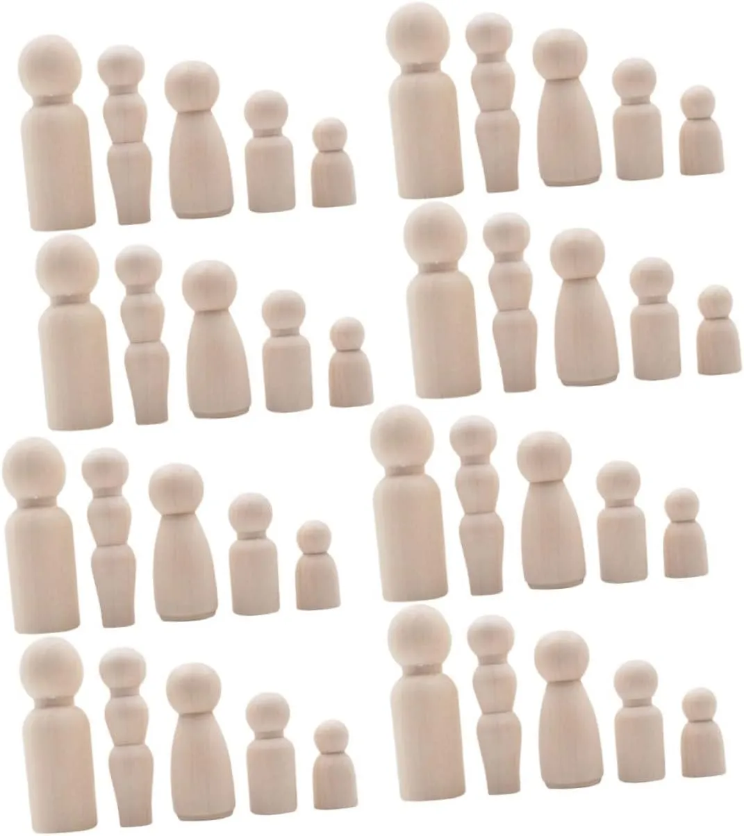 Decor Creative Projects for Doll Making Room Decoration 40Pcs Unfinished Wooden Peg Dolls DIY Peg People for versatility subdivide moist discount superintendent inviting Safe Natural Figures for Crafting Home 