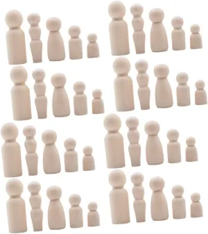 Decor Creative Projects for Doll Making Room Decoration 40Pcs Unfinished Wooden Peg Dolls DIY Peg People for versatility subdivide moist discount superintendent inviting Safe Natural Figures for Crafting Home 