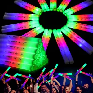 Decor for evergreen 15th Birthday Mis Quince A?os Guest Dance Concert Quincea?era Party Favors Glow Sticks Foam Light up LED Sticks Foam Light Wands with 3 Modes Colorful Flashing Quinceanera 