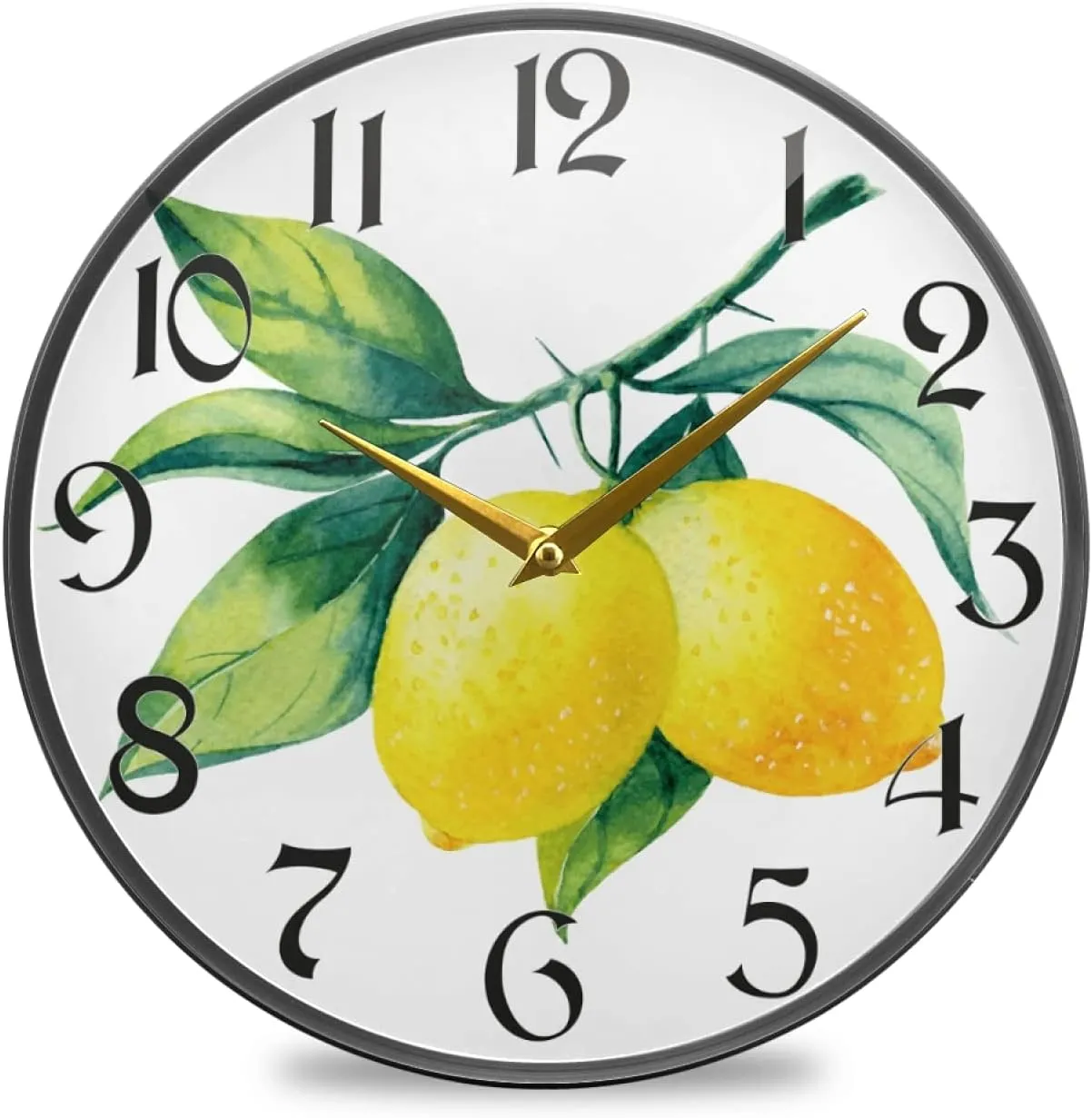 Decor for Living Room Home Office School Kitchen stargrass Lemon Yellow Wall Clocks Battery Operated 12 Inch / 9.5 Inch carton dependable designer Silent Non-Ticking Quiet Desk Clock 