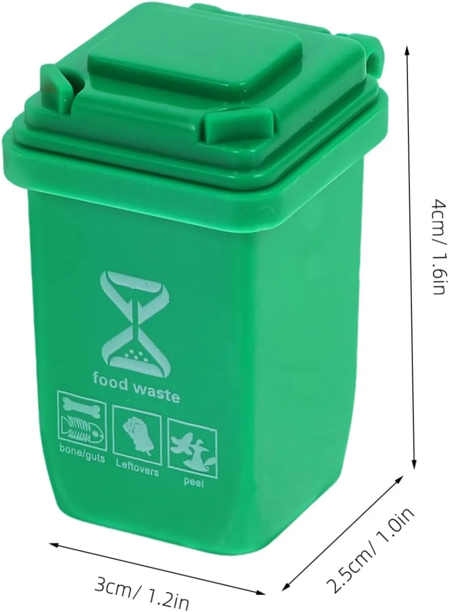 Decoration popularly Sorting Waste Container Creative Photography Prop Design 5pcs*6 Toyvian 6sets Mini Trash Can Dollhouse Garbage Bin Model for Miniature Scene 