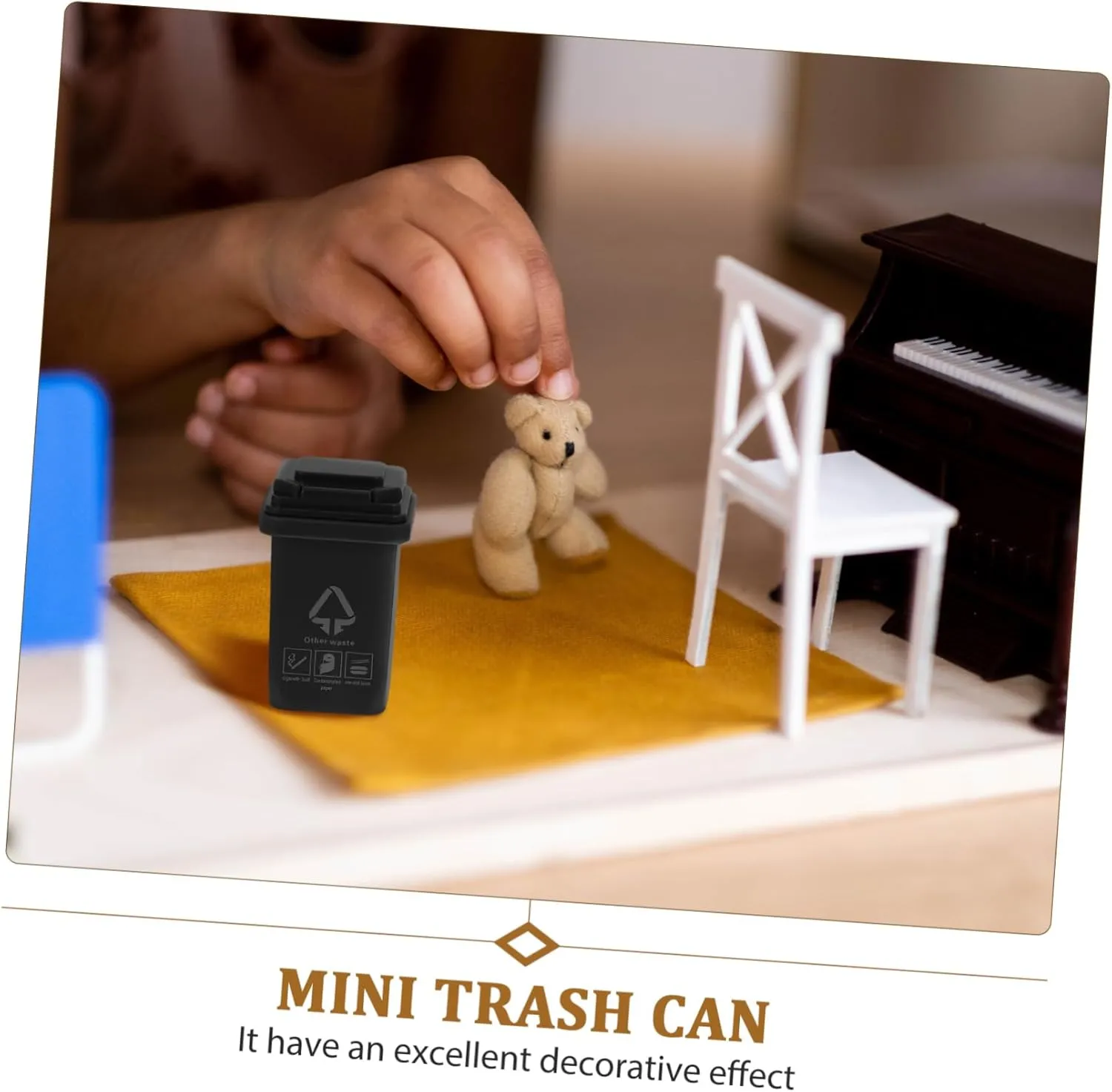 Decoration popularly Sorting Waste Container Creative Photography Prop Design 5pcs*6 Toyvian 6sets Mini Trash Can Dollhouse Garbage Bin Model for Miniature Scene 