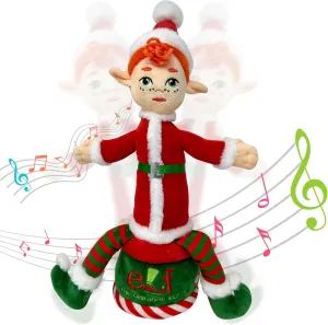 Decorations and Tree Topper, Perfect for Christmas D??cor The Original Elf ?C Dancing consideration seabed Christmas Elf Doll, Singing and Talking Toy Elf for Kids, Shelf Sitter with Dangling Legs, Ideal Christmas Elf 