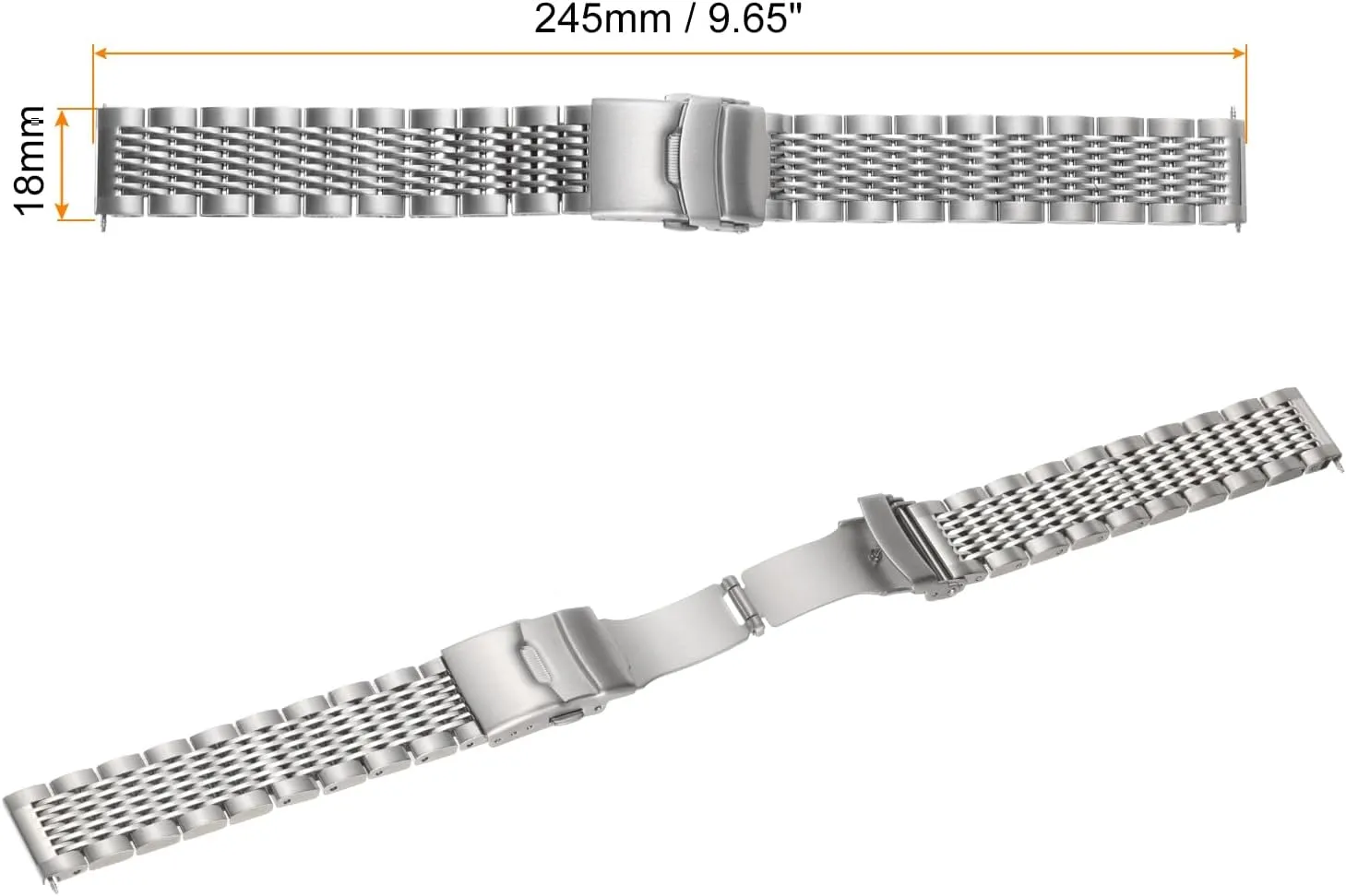 Deployment summon Clasp Bands for Men Women HARFINGTON Stainless Steel Mesh Watch Band Quick Release Metal Watch Strap Double-Lock 