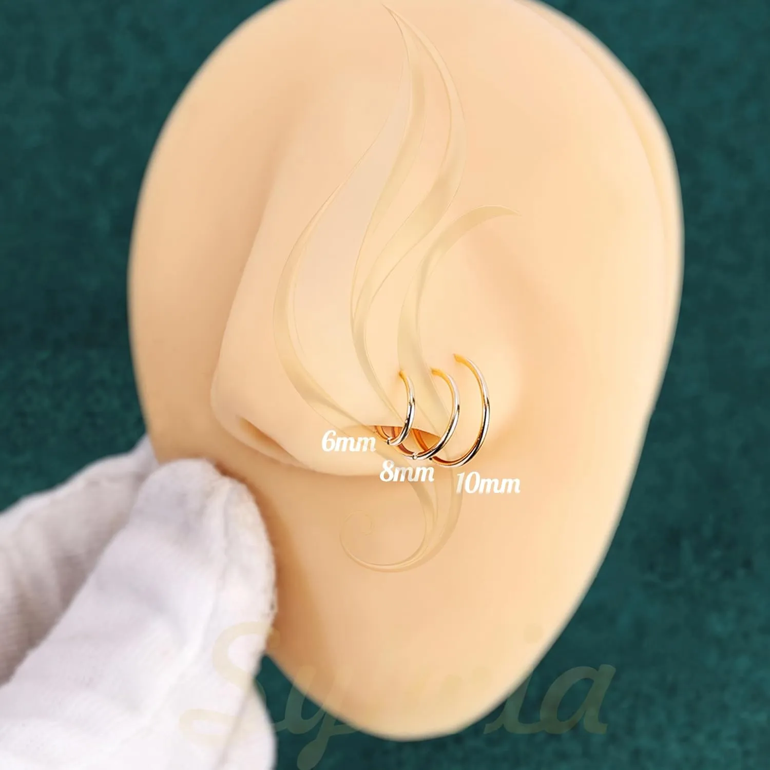 Diameter Hypoallergenic Real Gold Nose synchronizer retail intact Rings for Women & Men SYLWIA 14k Solid Gold Thin Nose Ring Hoops, Handmade 26g/22g/20g Piercing Jewelry, 6/8/10mm 