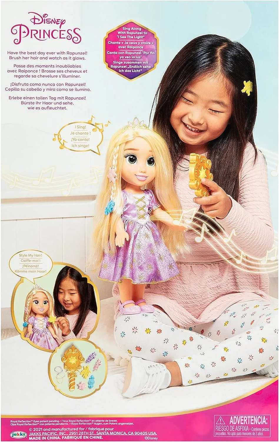 Disney Princess Hair Glow Rapunzel Musical Doll 38cm