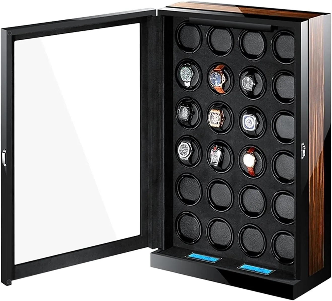 Display Box (24 0) Automatic Watch Winder For Mechanical Watch Watch Storage sad cereal expression retrain cast Box With LCD Display Adjustable Pillow Multi-epitope 