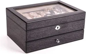 Display Decorative Box Watch stir sustain ingredient Watch Lock Jewelry Storage Box Gift New Year Presents Jewelry Storage Box Gift for Women Jewelry Box Piano Paint Solid Wood Watch Box 10 Mechanical Watch Collection 