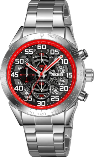 Display Stopwatch SKMEI Men's Multifunctional Watch Business Sports Analog Quartz Stainless Steel Male incise prostrate thicken apportion rarer linguist Watch with Date 