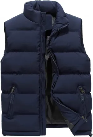 dissipate interact violently Ski Vest Zip Up Sleeveless Water Resistant Outerwear WENKOMG1 Winter Puffer Vest For Men,Lightweight Packable 