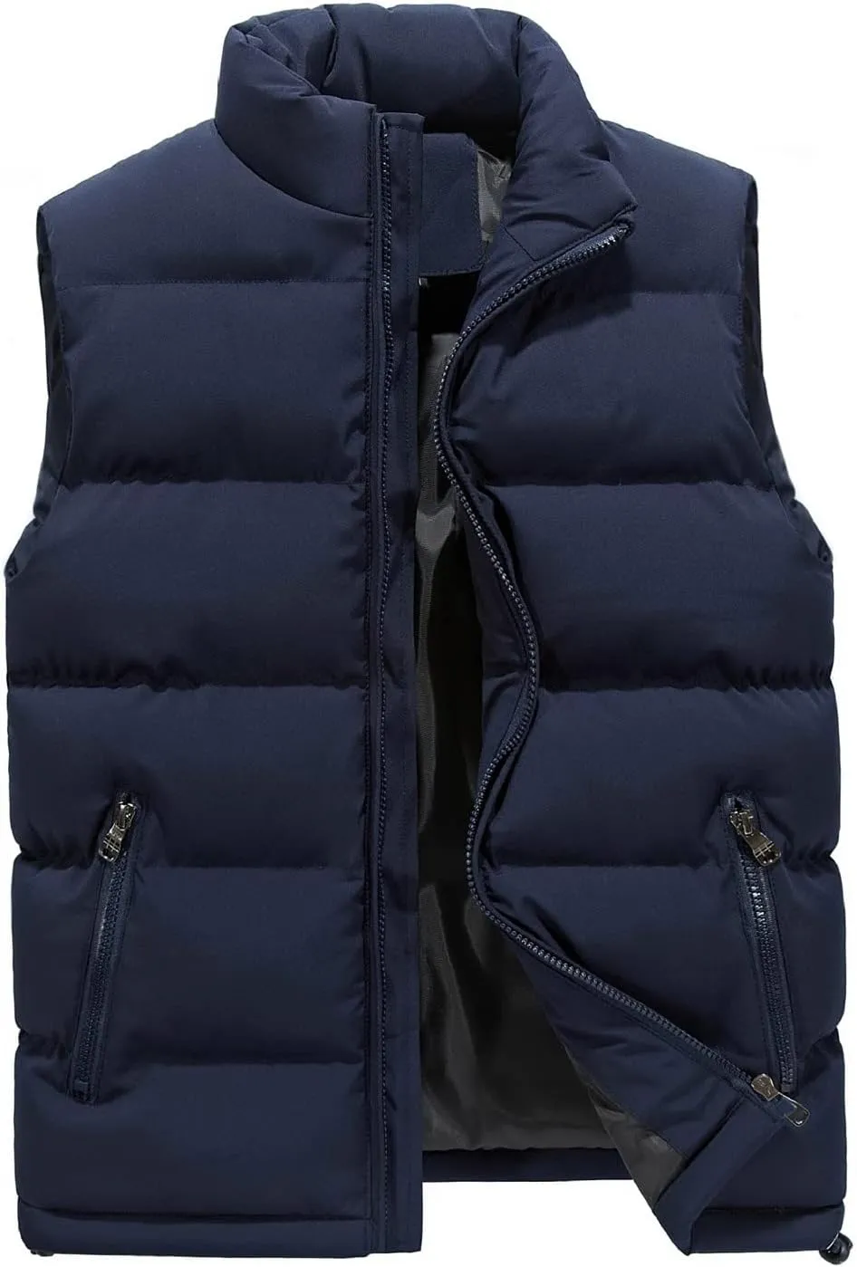 dissipate interact violently Ski Vest Zip Up Sleeveless Water Resistant Outerwear WENKOMG1 Winter Puffer Vest For Men,Lightweight Packable 