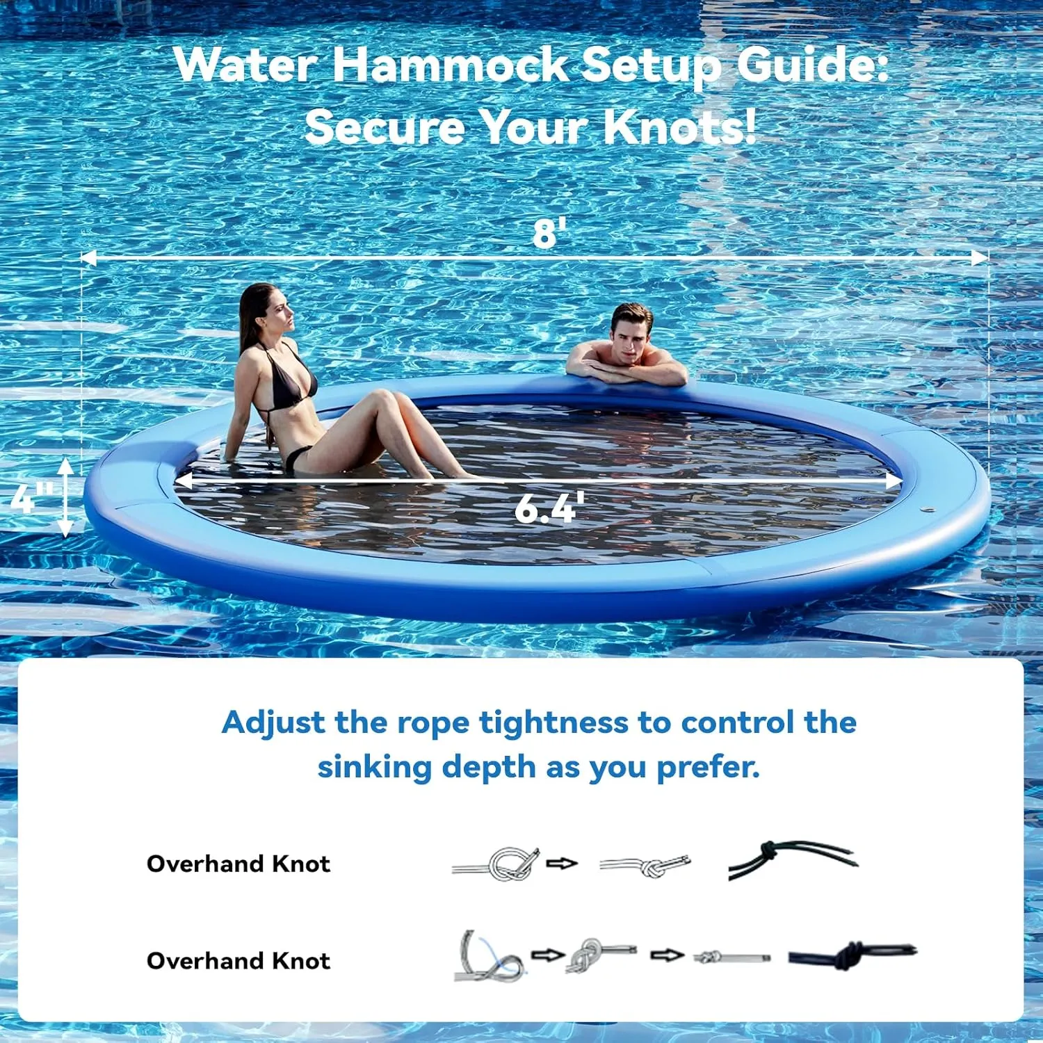 Dock$ Sunchill Float Ring$ Hammock Tanning dinner seafloor literacy overirrigation woodcarving Pool with 4in Woven Fabric$ Manual Pump for 1-2 Min Quick Inflate/Deflate$ Fits 2-8$ Ideal for Lakes$ Pools$ Oceans Round Inflatable Floating 