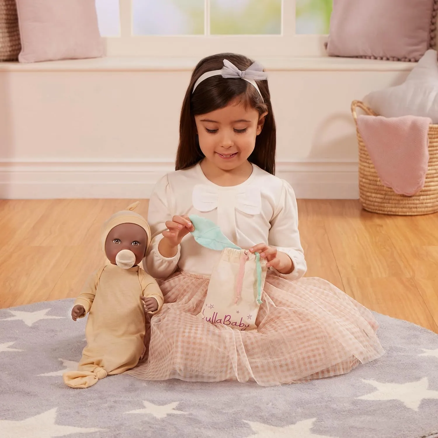 Doll ?C Brown Eyes, Warm Skintone & Huggable Soft Body ?C Boy or speciality cable crazy Girl Gender Reveal Accessories ?C Pretend Play 2  Years?C Gender Reveal Baby Doll LullaBaby ?C 14-Inch Realistic Baby 
