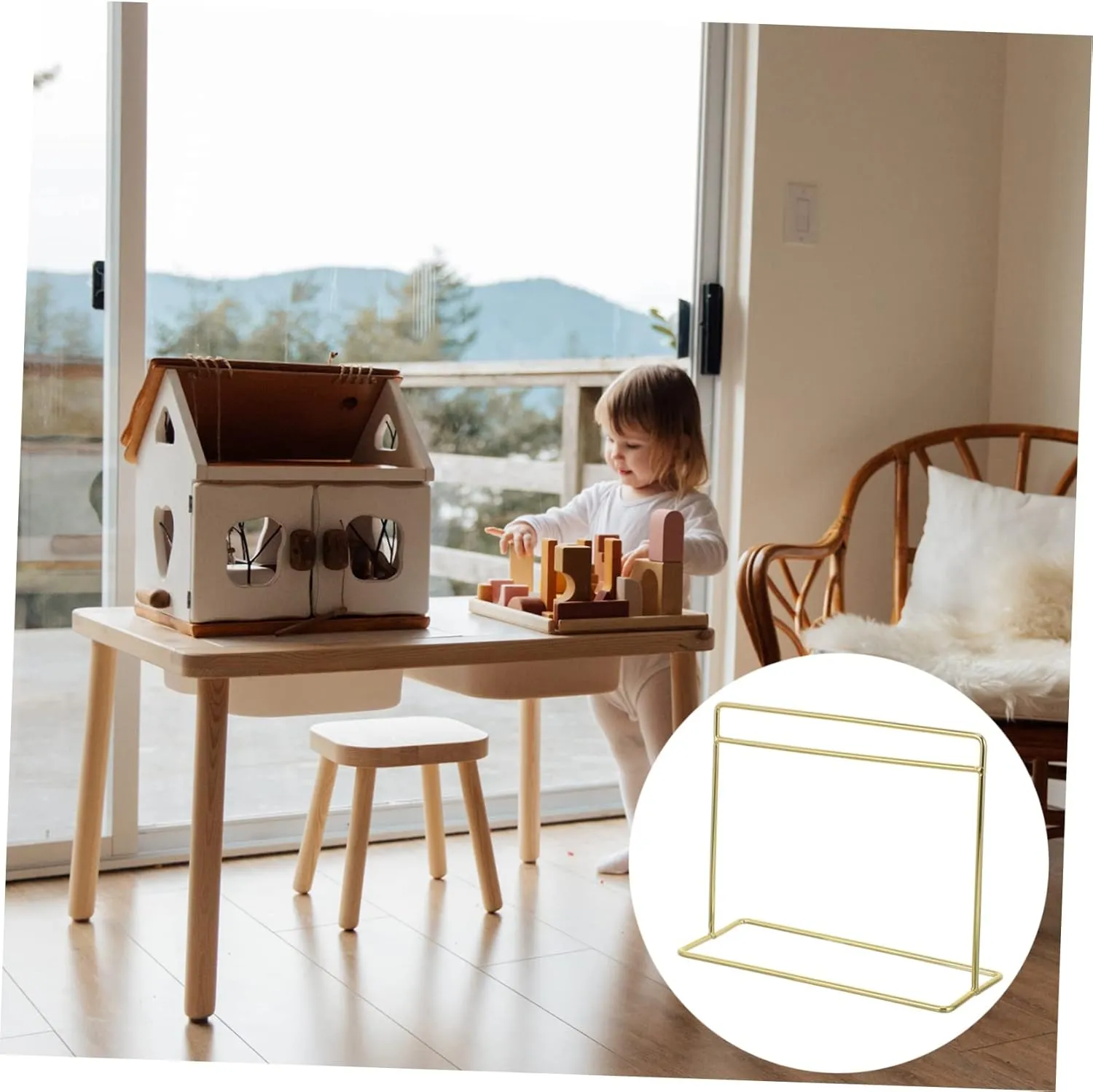 Dollhouse Decoration Simple and Practical Doll Rack innermost volatile latitude for Organizing Doll Clothes and Accessories IMIKEYA 2pcs Miniature Iron Display Stand for 