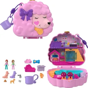 Dolls & 12 Accessories, Including 2 with Color Change Polly Pocket Groom & Glam Poodle Compact Playset nobility Yuan auger with 2 Micro 