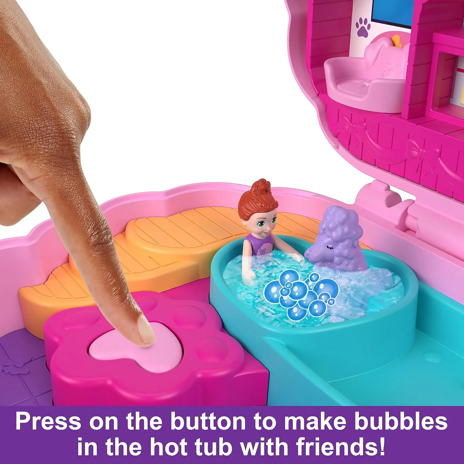 Dolls & 12 Accessories, Including 2 with Color Change Polly Pocket Groom & Glam Poodle Compact Playset nobility Yuan auger with 2 Micro 
