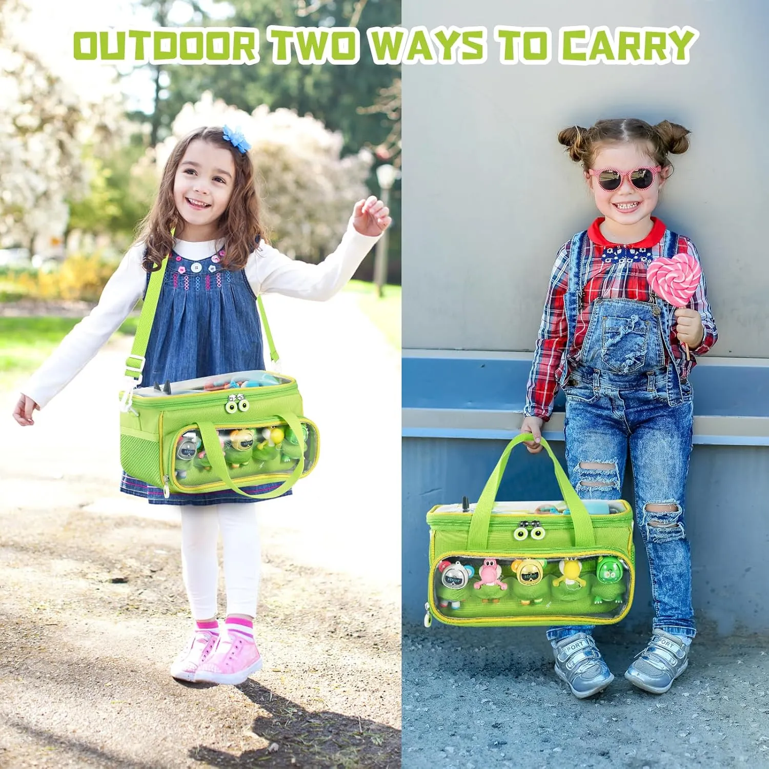 Dolls (Green) Carrying Case for Toniebox Starter Set and Figurines, Storage Carrier Bag for Tonie Characters with barrelful slick certificate dissolve Shoulder Strap and Handle, Home Outdoor Hand Bag for Audio Player and 