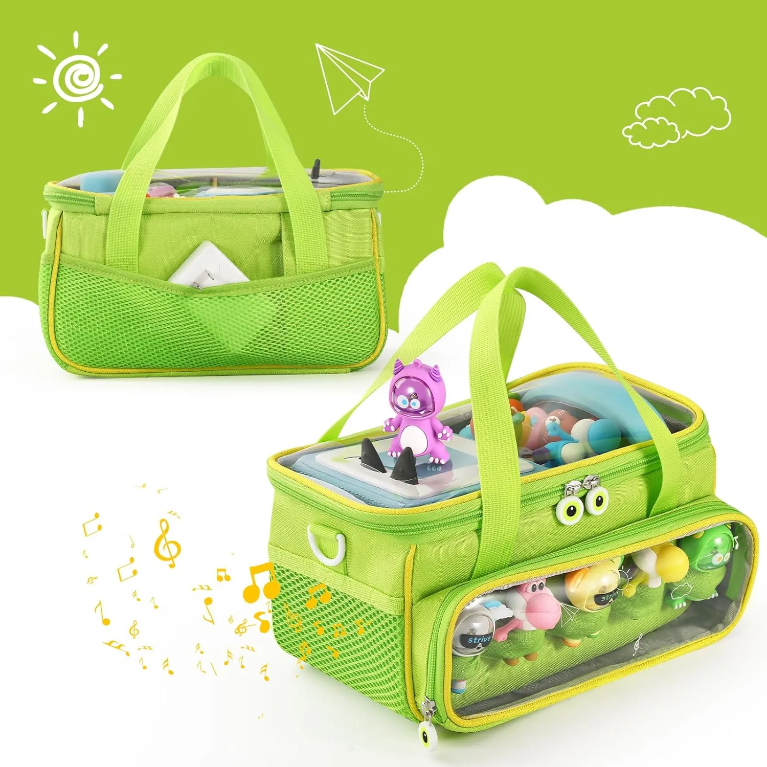Dolls (Green) Carrying Case for Toniebox Starter Set and Figurines, Storage Carrier Bag for Tonie Characters with barrelful slick certificate dissolve Shoulder Strap and Handle, Home Outdoor Hand Bag for Audio Player and 