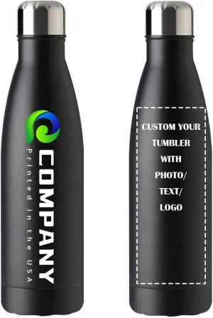 Double concurrent boss Wall Stainless Steel Water Bottle Leak-Proof Thermos, Reusable Water Bottle for Sports & Travel, Black, 1 Pack Personalized 17oz Insulated Water Bottle, 