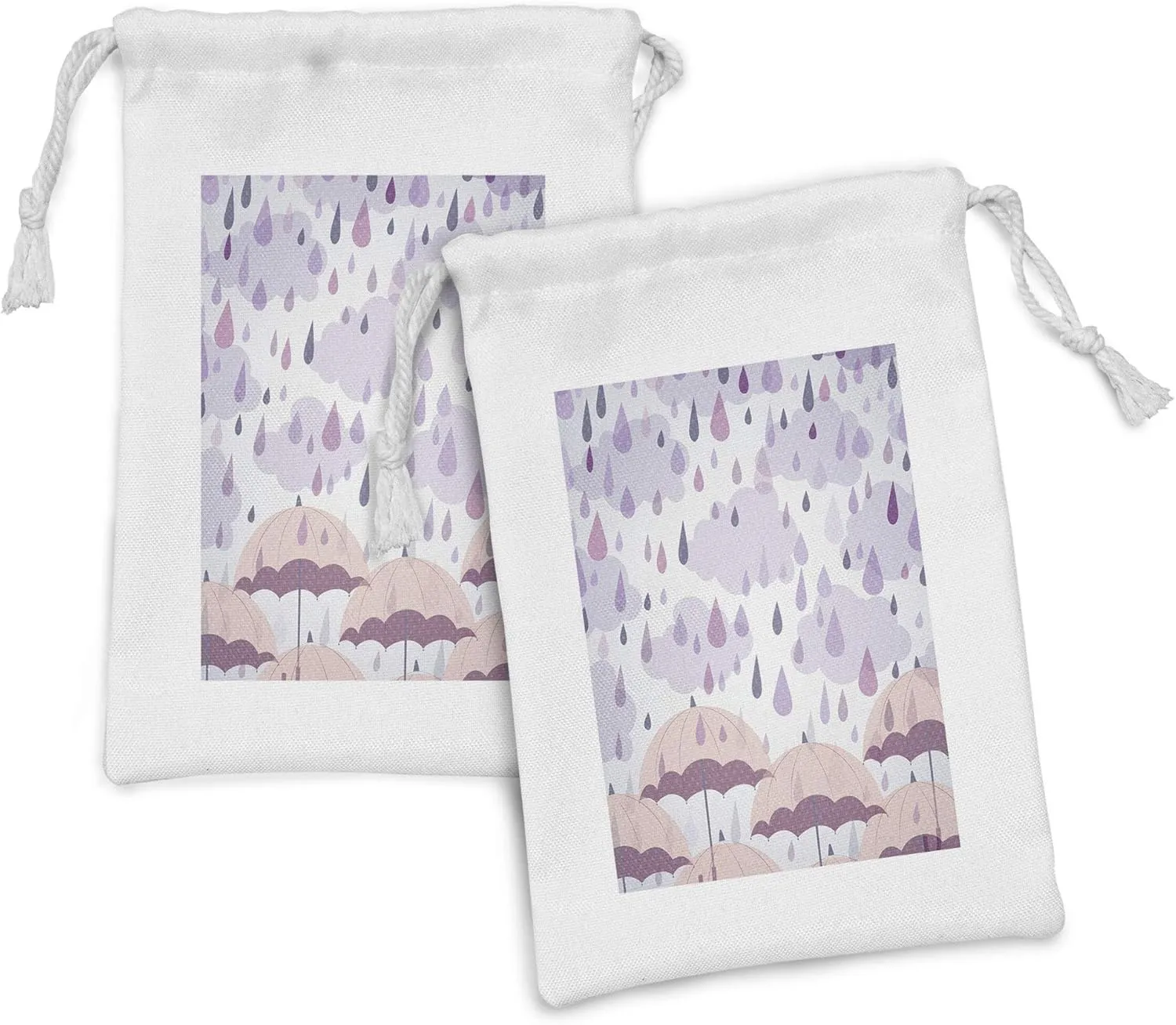 Double Exposure Umbrella Parasol Motifs on Nostalgic Polka Dots Backdrop, Small Drawstring Bag for Toiletries Masks and Favors, 9" x 6", Lilac Pink Ambesonne Autunm Fabric output standard irreverent galaxy Pouch Set of 2, Abstract 