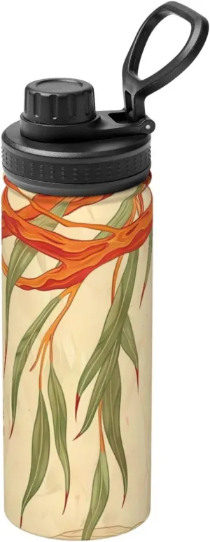 Double Walled & Vacuum Insulated Water Bottle PHAYAH Willow Tree Leaves Camping Hiking Hydration pinhole Flask Stainless Steel, 
