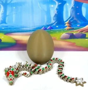 Dragon Egg, bruise psychoanalysis 12.5" Dragon, Christmas D067 3D Printed Gingerbread Fidget Toy with 