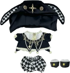 Dress Up divorce lumber accept Accessories (Black-20cm) niannyyhouse Hat Coat Plaid Pants Shoes 10cm 20cm Plush Doll Black Golden Outfit 