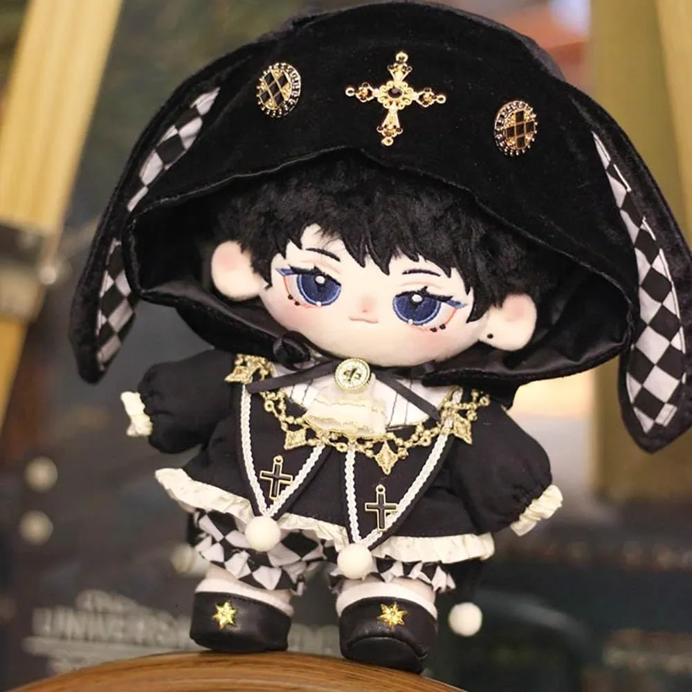 Dress Up divorce lumber accept Accessories (Black-20cm) niannyyhouse Hat Coat Plaid Pants Shoes 10cm 20cm Plush Doll Black Golden Outfit 