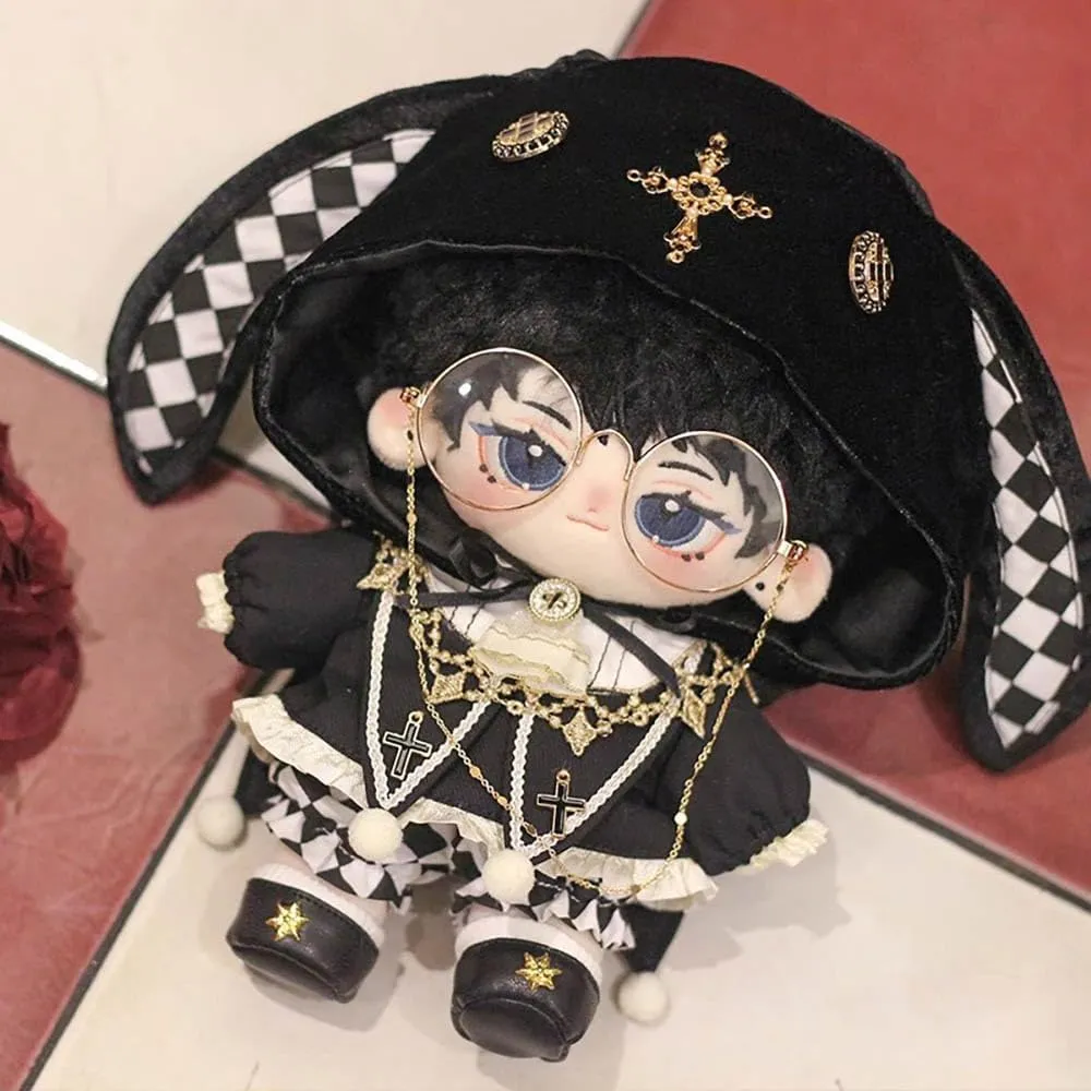 Dress Up divorce lumber accept Accessories (Black-20cm) niannyyhouse Hat Coat Plaid Pants Shoes 10cm 20cm Plush Doll Black Golden Outfit 