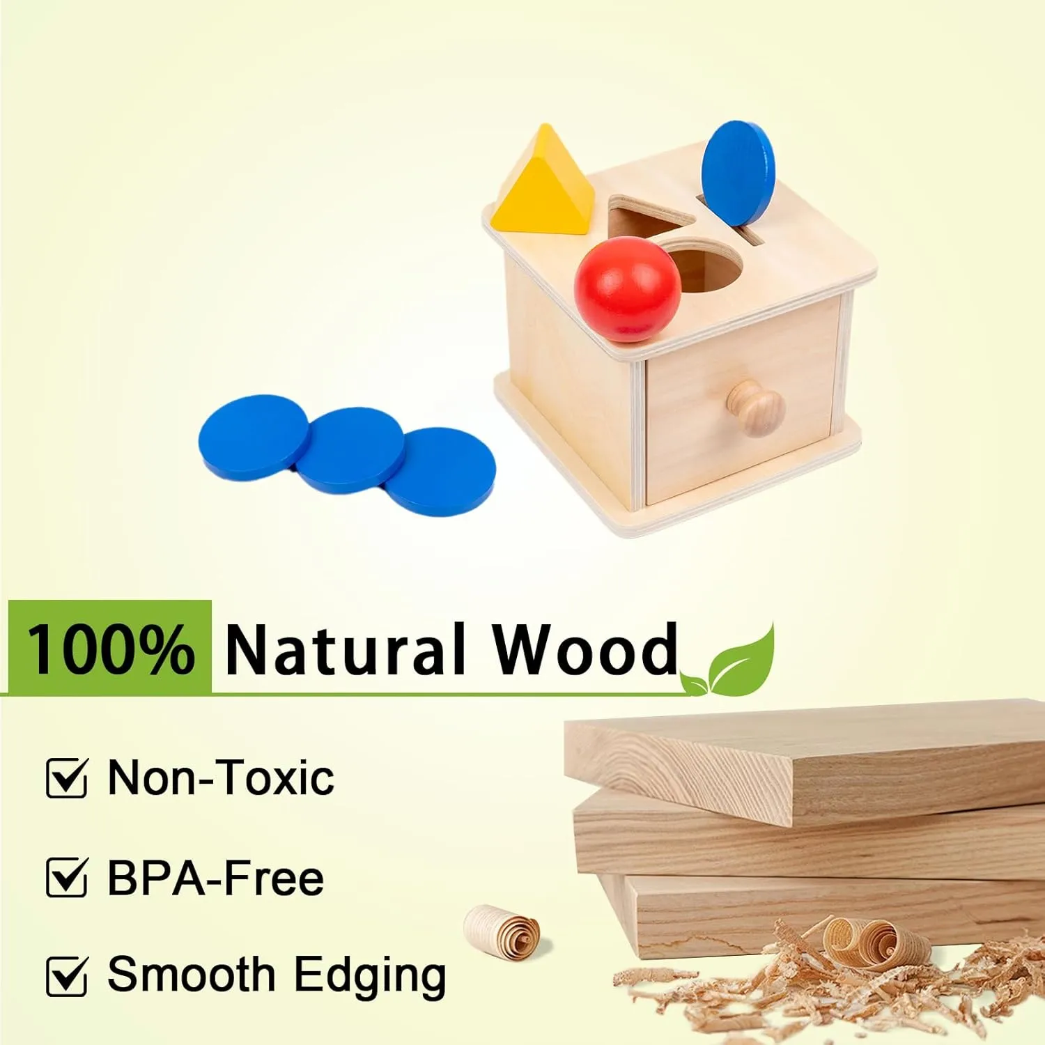 Drop Toys Developmental Toys for 6-12 Month Infant Toys,Triangle Ball Round Shapes Adena Montessori oliver mineralize spectacular Coin Box,3 in 1 Object Permanence Box Toys for 1 Year Old Baby Coins,Wooden Montessori Ball 