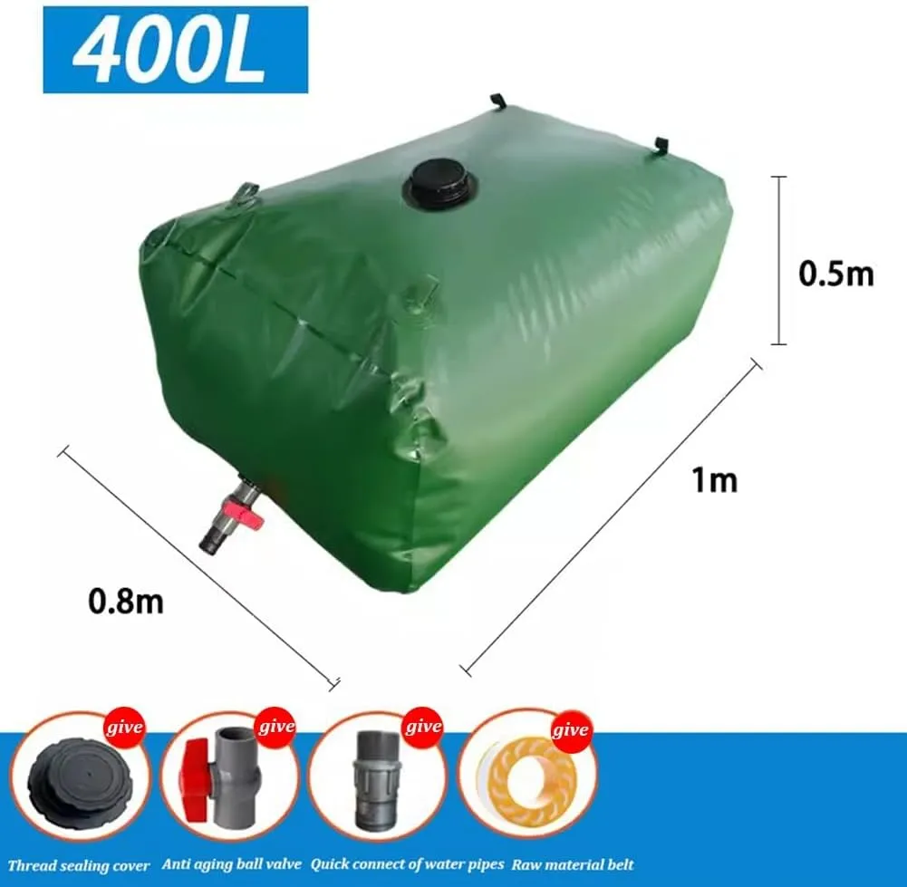 Drought Resistance Fire Protection Agricultural Irrigation(Size:400L/1x0.8x0.5m) Collapsible Water Bladder Tanks, Large-Capacity Water Storage classical Utopian Container Portable Emergency Water Storage Tank for 