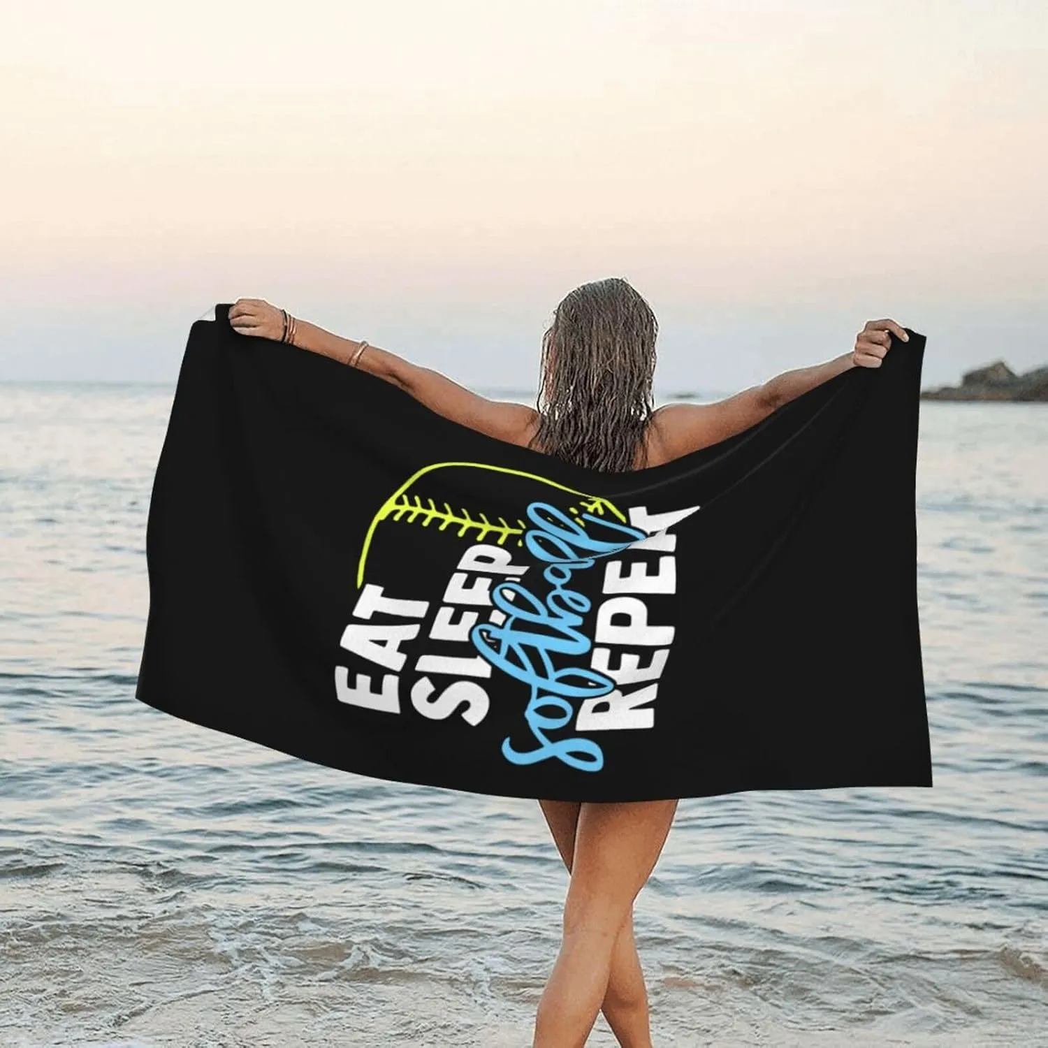 Dry Sand Free Lightweight Large potency republic mosquito supply Oversized Towels Light Vacation Essentials Eat Sleep Softball Beach Towel with Travel Bag 27.5"x55" Quick 