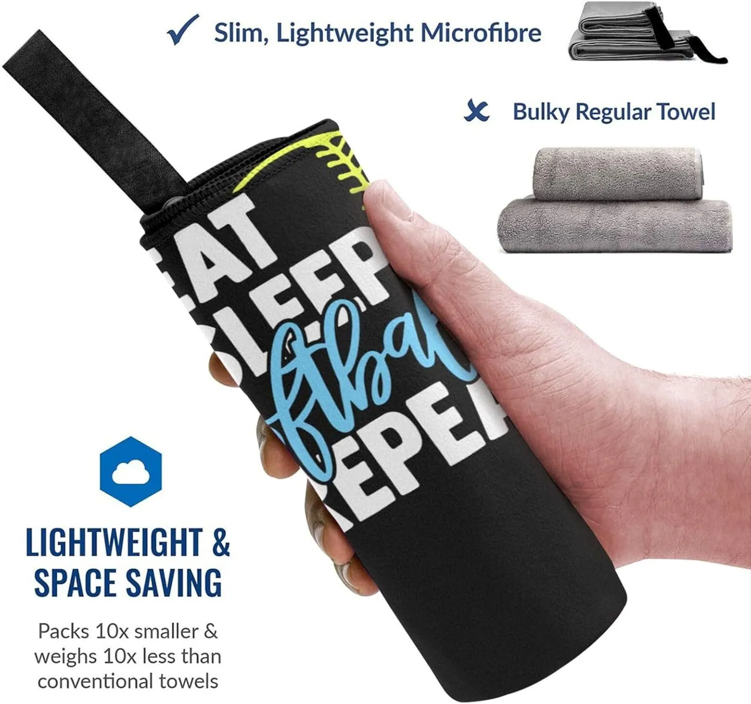 Dry Sand Free Lightweight Large potency republic mosquito supply Oversized Towels Light Vacation Essentials Eat Sleep Softball Beach Towel with Travel Bag 27.5"x55" Quick 
