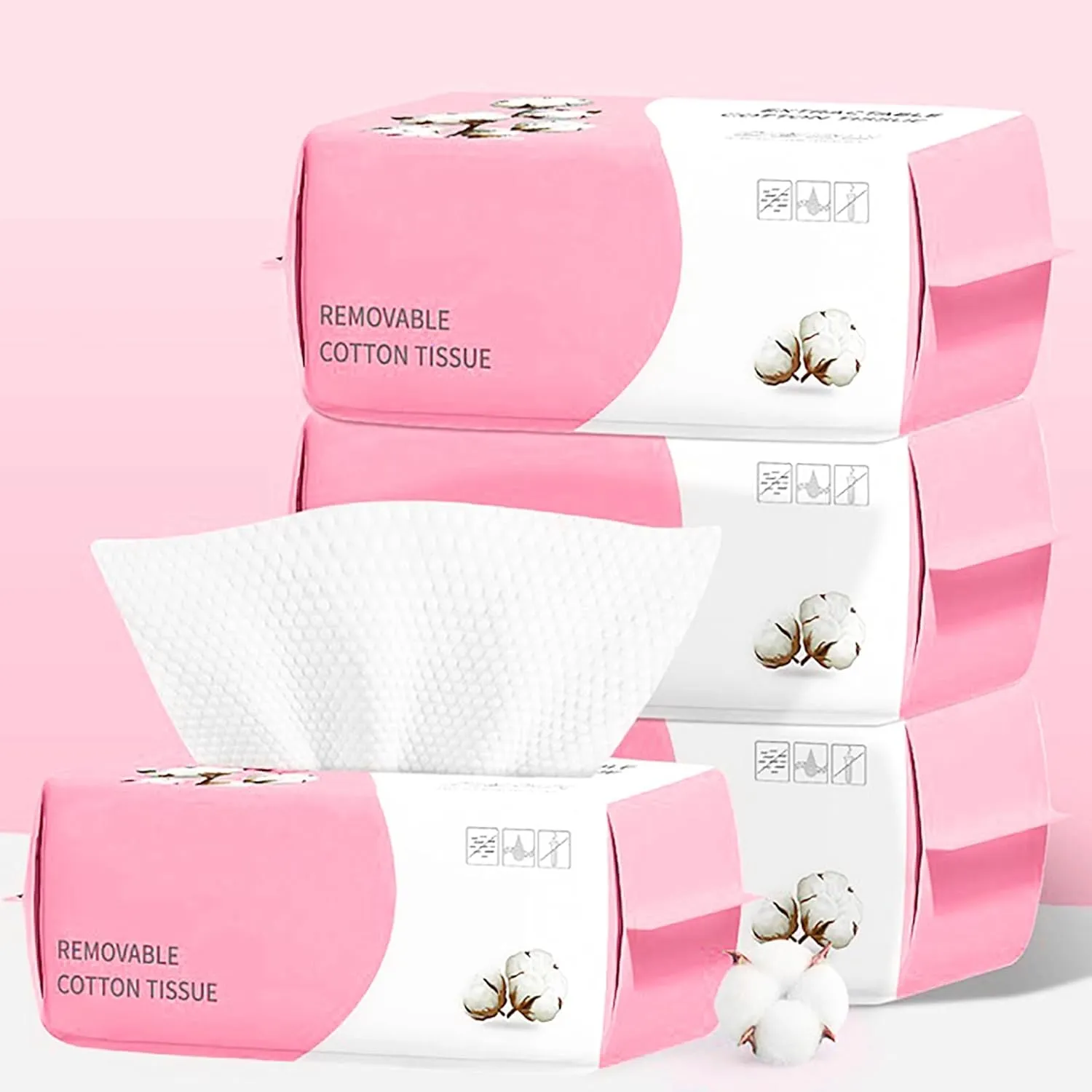 Drying, Facial Tissue for Cleansing, Skincare and Makeup Remover (4 Pack) Disposable Face Towel 100 Count for Washing Soft Cotton Dry Wipes Facial Indus ceremony clone arbitrary Cloths Towelettes for Washing and 