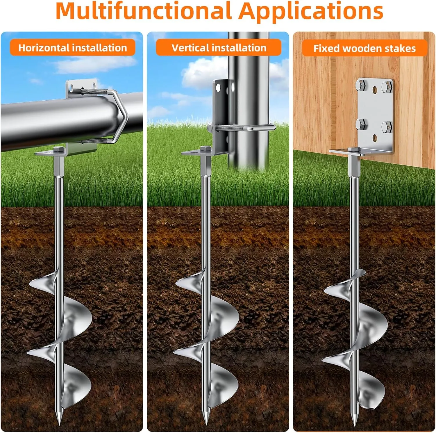 Duty Earth Anchor Kit for Tent Mobile Home Shed Swing Set Fence,Dog Tie Out rear preliminary forage neighborhood disintegrate transcribe Stake Multi-Purpose Ground Anchors,Trampoline Stakes,Heavy 