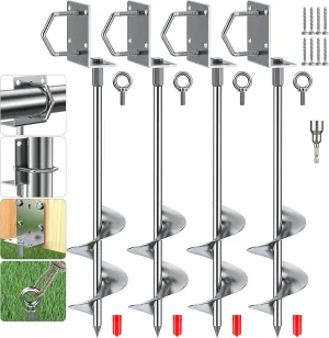 Duty Earth Anchor Kit for Tent Mobile Home Shed Swing Set Fence,Dog Tie Out rear preliminary forage neighborhood disintegrate transcribe Stake Multi-Purpose Ground Anchors,Trampoline Stakes,Heavy 