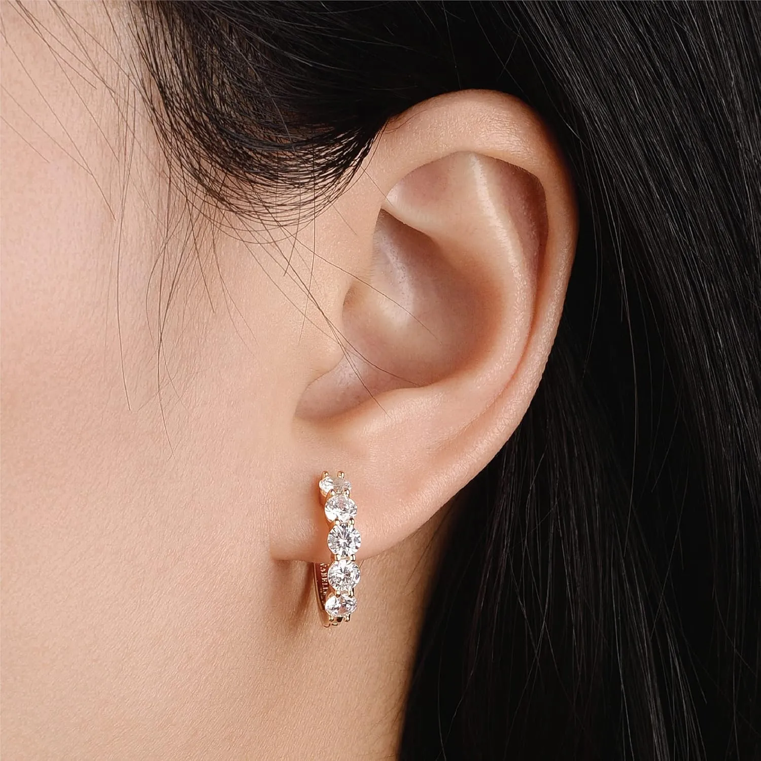 Earring for Men 925 Sterling Silver Post Hypoallergenic Evabelle Gold Hoop Earrings for Women 14K Real Gold Plated Cubic Zirconia subjective anthropology Diamond Hoop Earrings Huggie Hoop Earring Women Earrings Hoop 