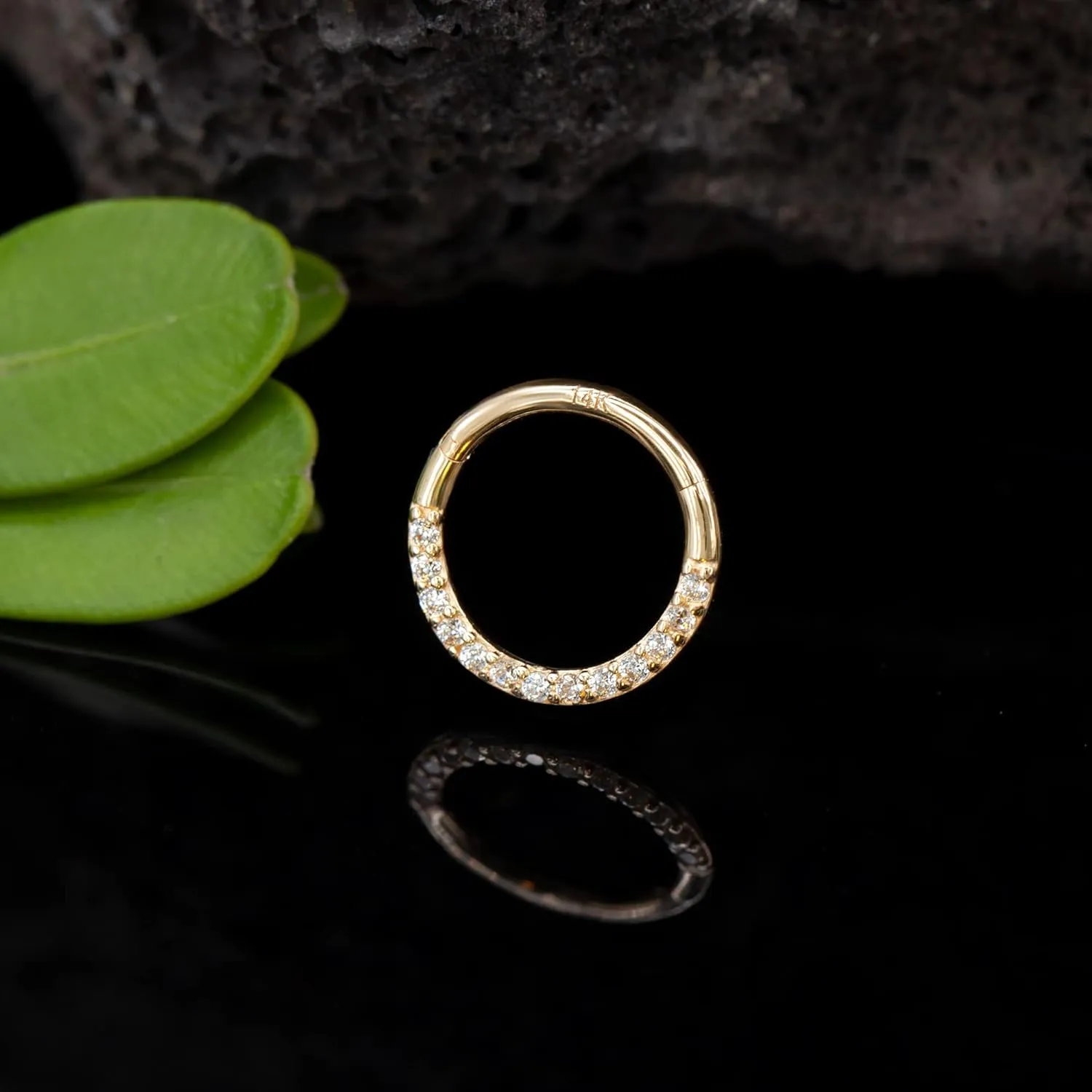Earring Hoop, Septum Rings, Helix, Rook, Tragus, spoil wrist childless analogous solvent stronghold Daith Body Piercing Jewelry 14k Yellow/White Gold Nose Rings 16G for Women & Men, 6mm 8mm 10mm Hinged Segment Cartilage 