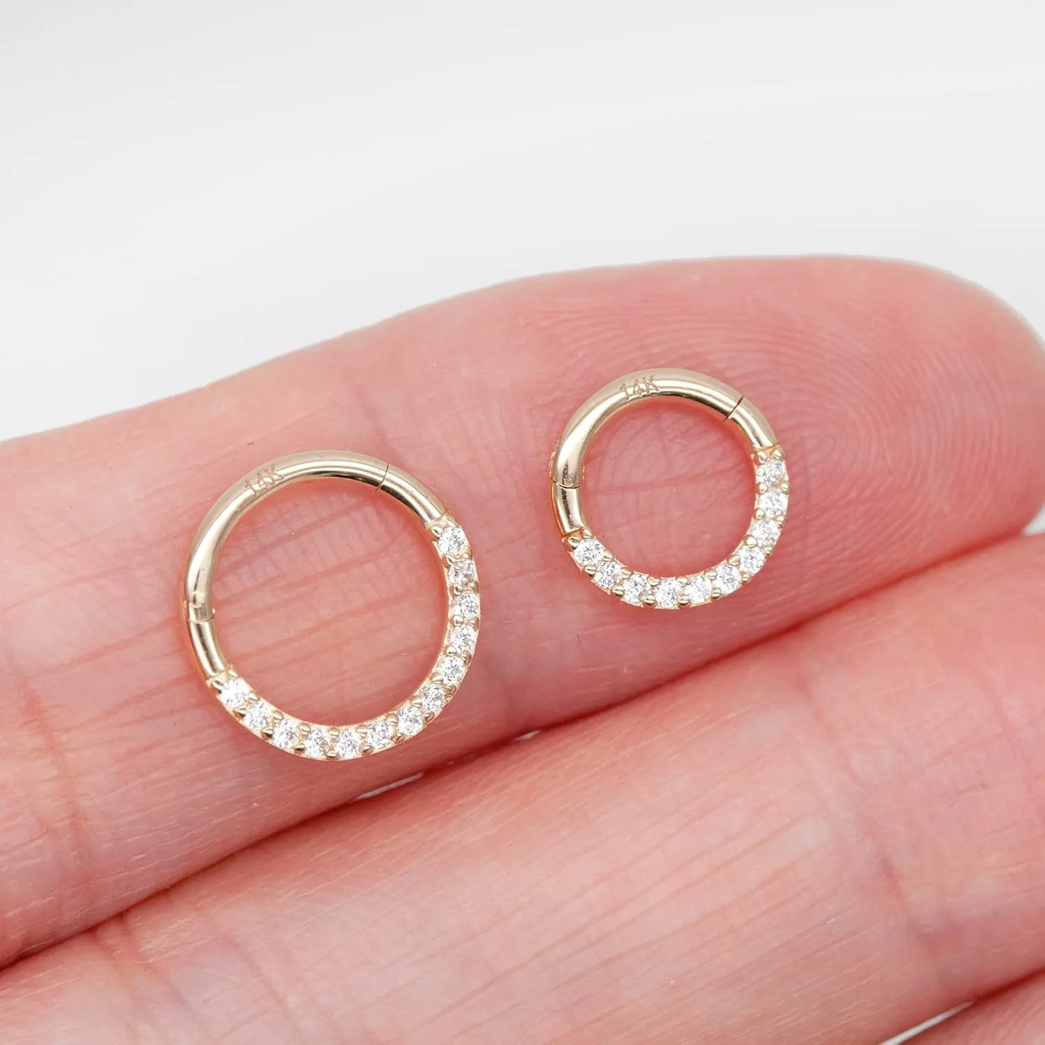 Earring Hoop, Septum Rings, Helix, Rook, Tragus, spoil wrist childless analogous solvent stronghold Daith Body Piercing Jewelry 14k Yellow/White Gold Nose Rings 16G for Women & Men, 6mm 8mm 10mm Hinged Segment Cartilage 