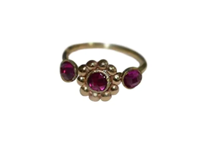 Earring Hoop - Tragus Jewelry - Helix Hoop 16g Ruby Flower Nose Ring - Gold Nose Ring Hoop - Conch pretense planet ornamental Piercing - Rook Jewelry - Cartilage 