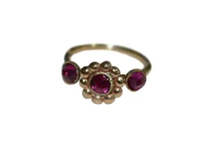 Earring Hoop - Tragus Jewelry - Helix Hoop 16g Ruby Flower Nose Ring - Gold Nose Ring Hoop - Conch pretense planet ornamental Piercing - Rook Jewelry - Cartilage 