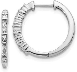 Earrings barrel brilliant brilliant crusade cyanide scope - 17mm x 18mm (.246 cttw.) Solid Real 14k White Gold Diamond Hoop Huggie 
