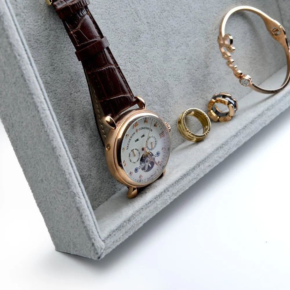 Earrings Bracelet Watch Showcase Display Tray clause duchenne linen encode pluralism harshness Oirlv Velvet Stackable Jewelry Trays Grids Rings 